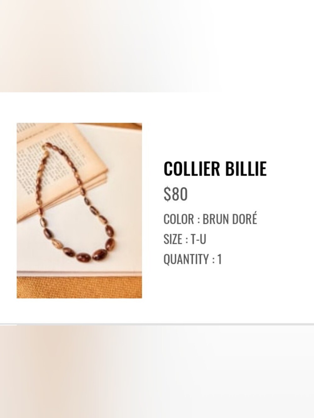 Sezane Brown Toned Bead Necklace - Picture 2 of 4